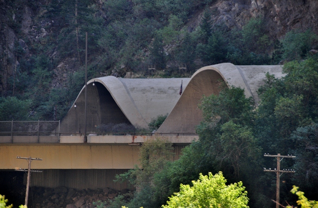 view of the interstate tunnel from the Glenwood Canyon bike path